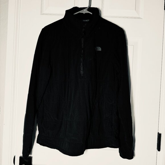 The North Face Mock Neck Half Zip Black Quilted Pullover Jacket Size  M - Picture 1 of 9